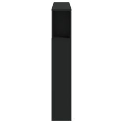 Sengegavl med LED svart 120×18,5×103,5 cm konstruert tre