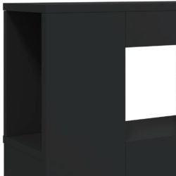 Sengegavl med LED svart 120×18,5×103,5 cm konstruert tre