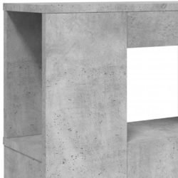 Sengegavl med LED betonggrå 220×18,5×103,5 cm konstruert tre