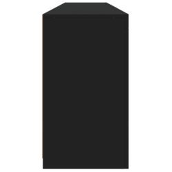 Skjenk med LED-lys svart 181,5x37x67 cm