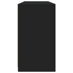 Skjenk med LED-lys svart 142,5x37x67 cm