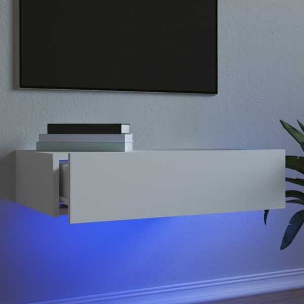 vidaXL TV-benk med LED-lys hvit 60x35x15,5 cm