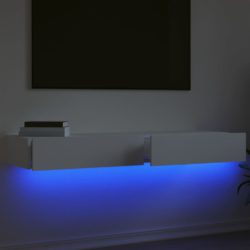 TV-benker med LED-lys 2 stk hvit 60x35x15,5 cm