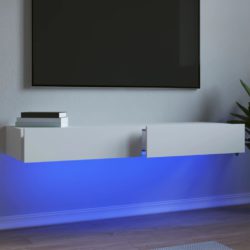 vidaXL TV-benker med LED-lys 2 stk hvit 60x35x15,5 cm