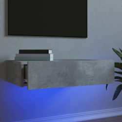 vidaXL TV-benk med LED-lys betonggrå 60x35x15,5 cm