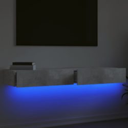 TV-benker med LED-lys 2 stk betonggrå 60x35x15,5 cm‑