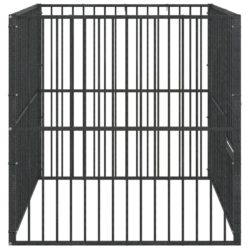 Lekegrind for hunder 4 paneler svart galvanisert stål