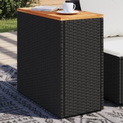 vidaXL Hagebord med treplate svart 58×27,5×55 cm polyrotting