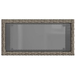 Hagebord med glassplate grå 58×27,5×55 cm polyrotting