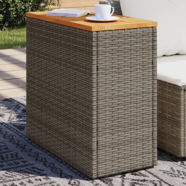 vidaXL Hagebord med treplate grå 58×27,5×55 cm polyrotting