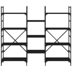 Bokhylle svart 160×28,5×136,5 cm konstruert tre
