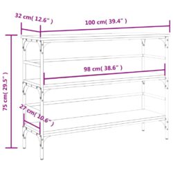 Konsollbord grå sonoma 100x32x75 cm konstruert tre