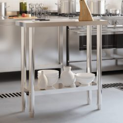 vidaXL Matlagingsbord for kjøkken 82,5x30x85 cm rustfritt stål