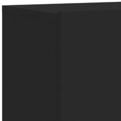 Vegghengte TV-enheter 4 deler svart konstruert tre
