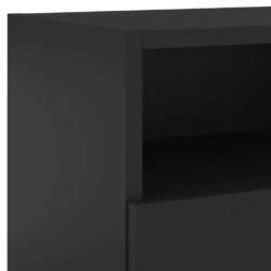 Vegghengte TV-enheter 5 deler svart konstruert tre