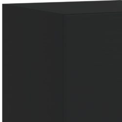 Vegghengte TV-enheter med LED 6 deler svart konstruert tre
