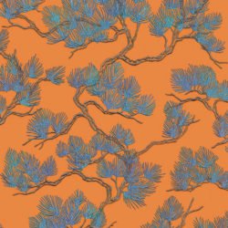 WALLCOVERINGS Veggpanel furu blå og oransje