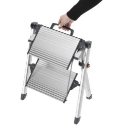 Gardintrapp med 2 trinn Mini Comfort 45 cm aluminium 4310-100