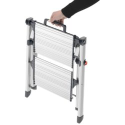 Gardintrapp med 2 trinn Mini Comfort 45 cm aluminium 4310-100