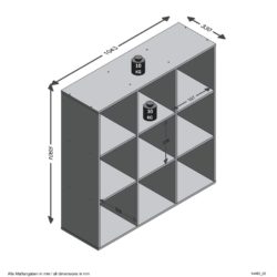 Stående hylle med 9 rom gammelt design