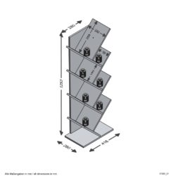 Stående geometrisk bokhylle hvit