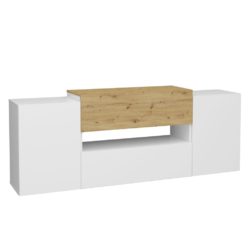 TV/Hi-Fi-benk 182x33x70,2 cm hvit og artisan eik