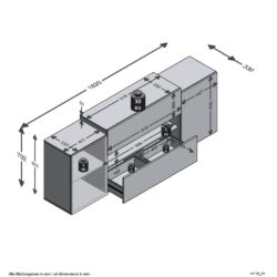 TV/Hi-Fi-benk 182x33x70,2 cm hvit og artisan eik