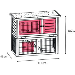 Kaninbur Loft Urban 111x45x78 cm