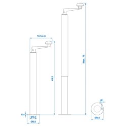 Justerbar støttefot for tilhenger D48 mm 40-65 cm 341517