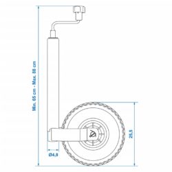 Nesehjul 48 mm med luftfylt dekk 26 x 8,5 cm 341507