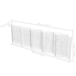 Gabionkurv galvanisert stål 300x30x100 cm