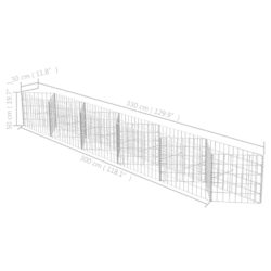 Gabionkurv galvanisert stål 300x30x50 cm