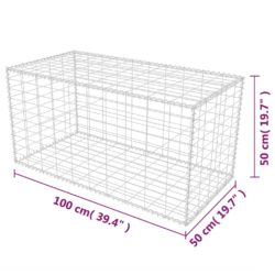 Gabionkurv galvanisert stål 100x50x50 cm