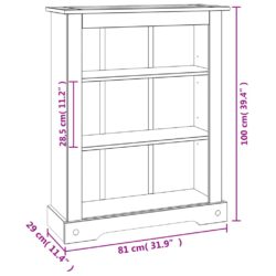 med 3 hyller meksikansk Corona-stil furu 81x29x100 cm