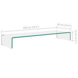 TV-benk glass klar 100x30x13 cm