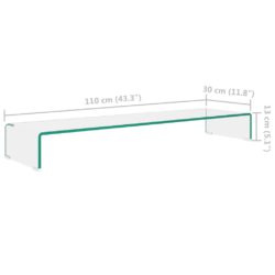 TV-benk glass klar 110x30x13 cm