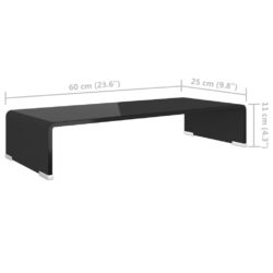 TV-benk glass svart 60x25x11 cm