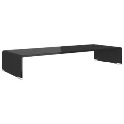 TV-benk glass svart 80x30x13 cm