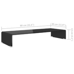 TV-benk glass svart 80x30x13 cm