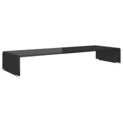 TV-benk glass svart 90x30x13 cm