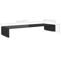 TV-benk glass svart 90x30x13 cm