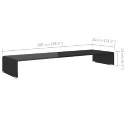 TV-benk glass svart 100x30x13 cm