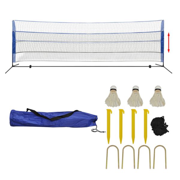 Badmintonnett med fjærballer 500×155 cm