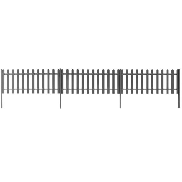 Stakittgjerde med stolper 3 stk WPC 600×60 cm