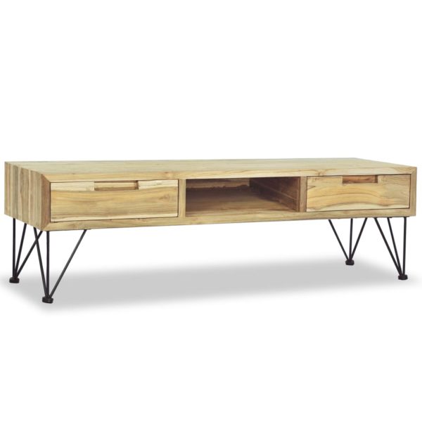 TV-benk 120x35x35 cm massiv teak