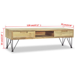 TV-benk 120x35x35 cm massiv teak