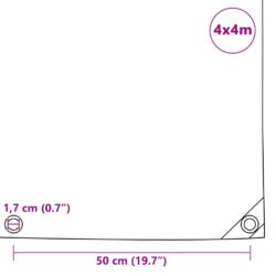 Presenning 650 g/m² 4×4 m grå