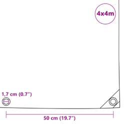 Presenning 650 g/m² 4×4 m grønn