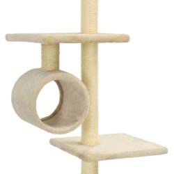 Klorestativ til katt med klorestolper i sisal 260 cm beige