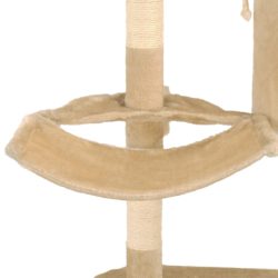 Kattetre med klorestolper i sisal veggmontert 194 cm beige